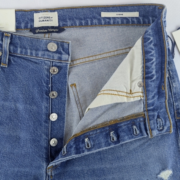 Citizens of Humanity Sabine High Rise Straight Distressed Arthouse Blue 30 NWT - Picture 8 of 16